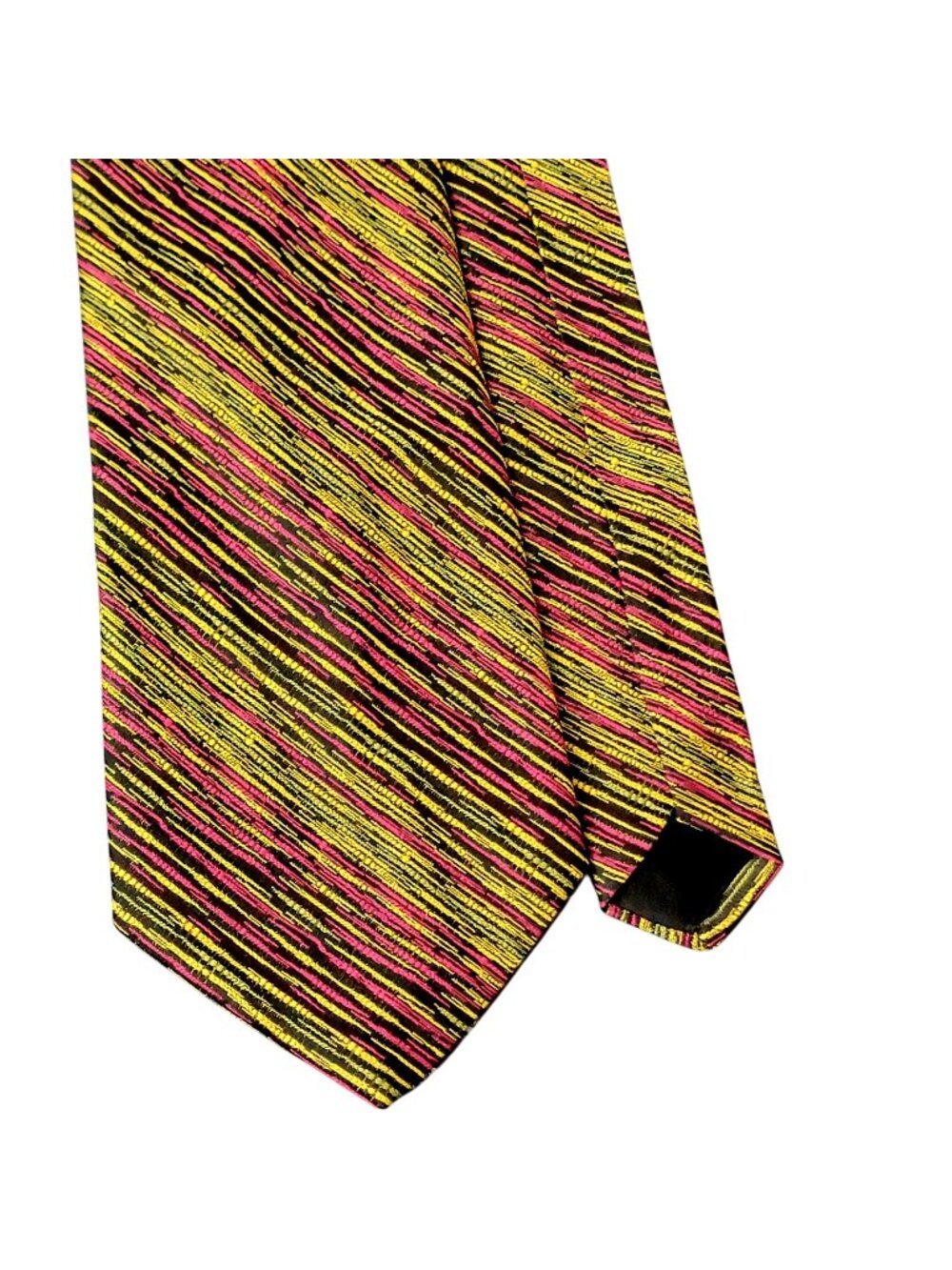 Colorful Neon Vintage Neck Tie Men Accessories 80s 90s Black Pink Green Formal